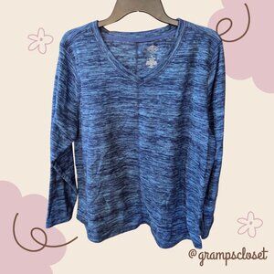 St. John's Bay Soft V-Neck Shirt Blue